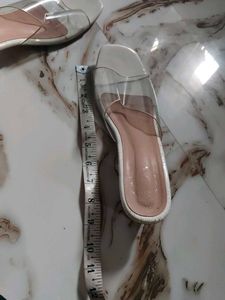Chic Clear Strap White Heels