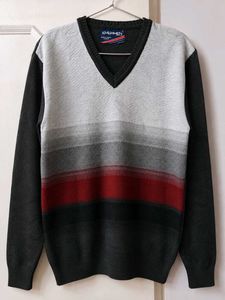 Men's V-Neck Striped Sweater- Brand New