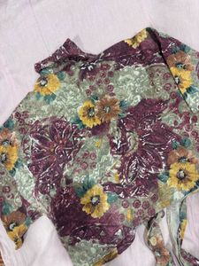 Vintage Floral Print Button-Up Shirt