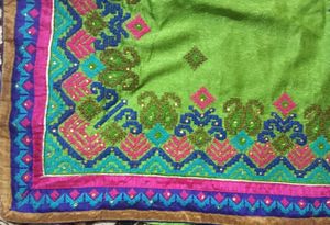 Green Embroidered saree with Blouse