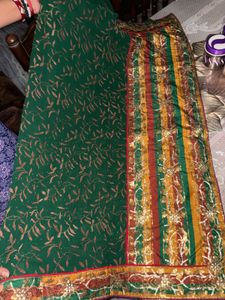 Elegant Green Embroidered Saree