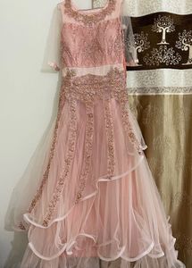 Elegant Pink Embellished Gown
