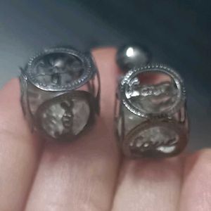 Unique oxidised black Love Earrings