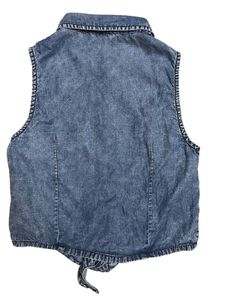 ONLY Blue Lyocell Tie-Front Sleeveless Shirt | S