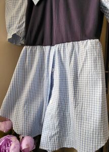 Cute Gingham Collared Dress
