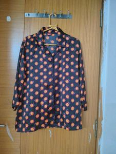 Floral Print Collared Shirt