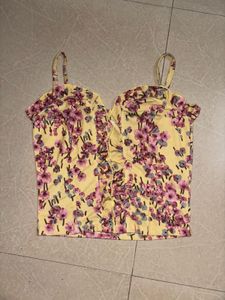 Floral Print Ruffle Camisole Top