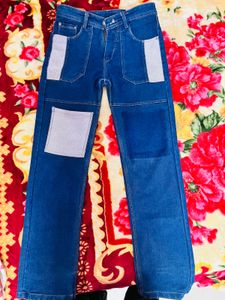 Blue Patchwork Jeans , selling because not using