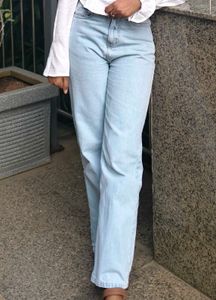 Light Wash Straight Leg Jeans