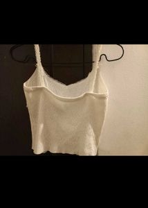 White Lace Trimmed Camisole Top