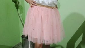 Sparkly Pink Tulle Skirt.waist 20/ L: 27cm
