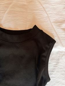 Black Sleeveless Wrap Top