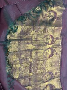 Elegant Maroon Silk Saree with Gold Motifs
