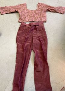 Embroidered Crop Top &amp; Palazzo Set