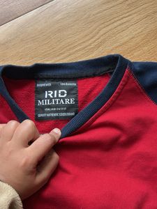 Raglan Red &amp; Navy Pullover Sweatshirt