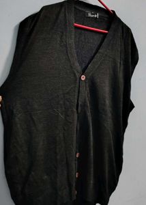 Sleeveless Cardigan black winter warm