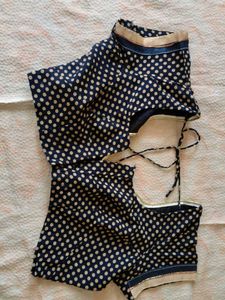 Polka Dot Navy Blue Blouse