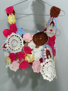 New savana Boho Crochet Flower Crop Top