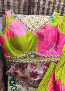 Beautiful Green multi colour lehnga choli Dupatta