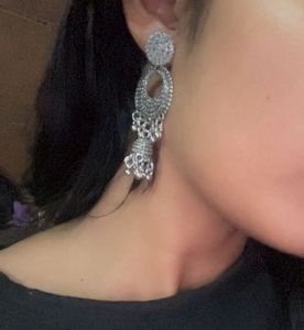 Stunning Oxidized Silver Jhumka Earrings
