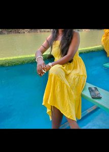 Yellow mini dress