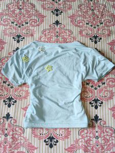 cutesy urbanic baby blue crop top𑣲⋆
