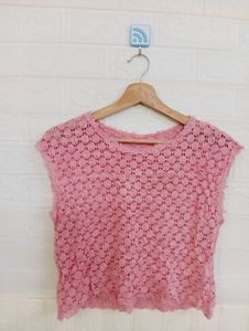 Elegant Pink Crochet Top