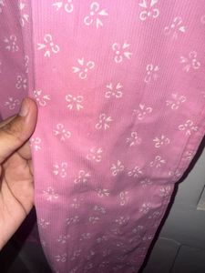 Pure cotton Floral pink Kurta pant set