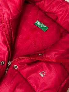 Hot Pink Puffer Jacket - Benetton (Size : S)