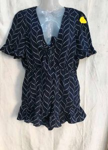 2429. Navy Blue Printed Romper