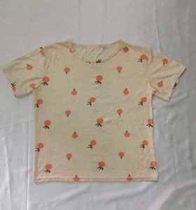 Cute Peach Print T-Shirt