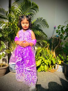 Adorable Purple Printed Outfit