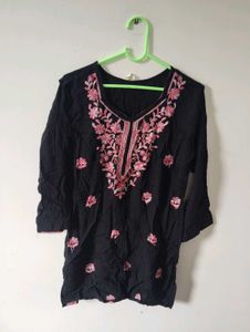 Black Embroidered Kurti