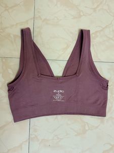 Comfortable Ribbed V-Neck Sports Bra