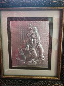 ladoo gopal Framed Silver Embossed Baby Krishna