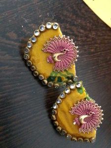 Peacock FABRIC Earring