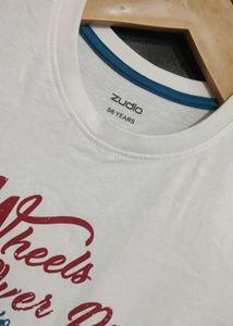 White Printed T-shirt For Baby Boy 4- 6 Age