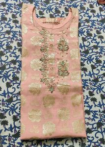 Elegant Pink Brocade Kurta