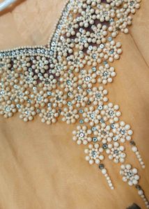 Elegant Beaded Neckline Ethnic Gown
