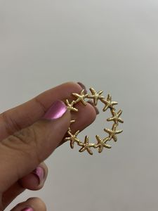 Gold Starfish Hoop Earrings