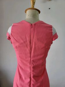 Pink Embellished V-Neck Dress