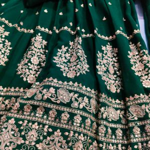 Elegant Green Embroidered Shrara suit