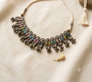 navratri oxidized necklace