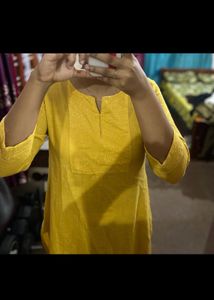 Mustard Straight Fit Kurta
