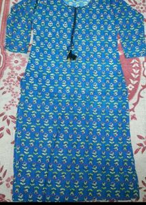 Blue Printed Kurta for Women