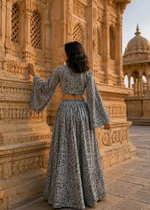 Rajasthani jBoho Print Crop Top and pant Set