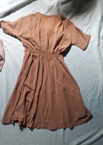Camel Flowy Midi Dress
