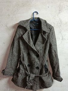 Stylish Women's Tweed Double-Breasted Coat
