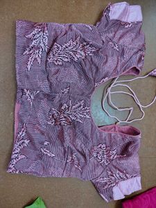 Vibrant Pink Rose Pattern Blouse