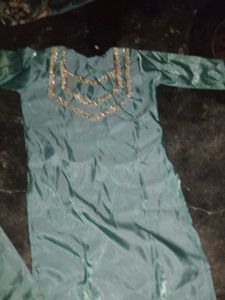 Elegant Teal Kurta Set with Embellishments
